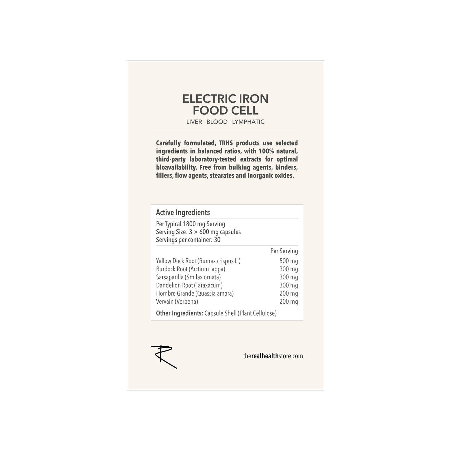 
                  
                    TRHS Electric Iron Cell Food - Liver, Blood, Kidney Formula - 90 Capsules
                  
                