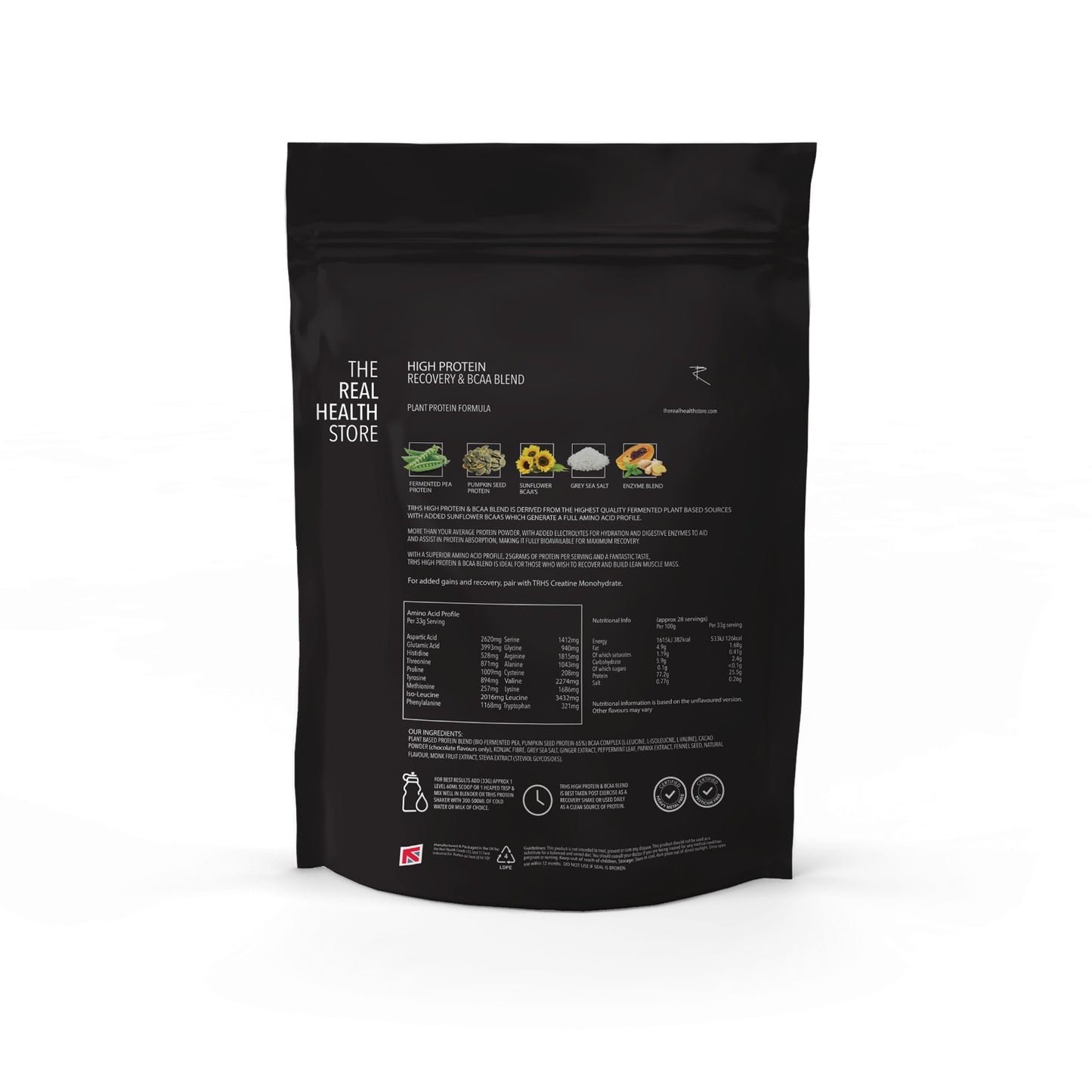 TRHS High Protein Recovery & BCAA Protein Blend, 25 Grams Of Protein Per Serving - 924g (Formerly Lean Dean)