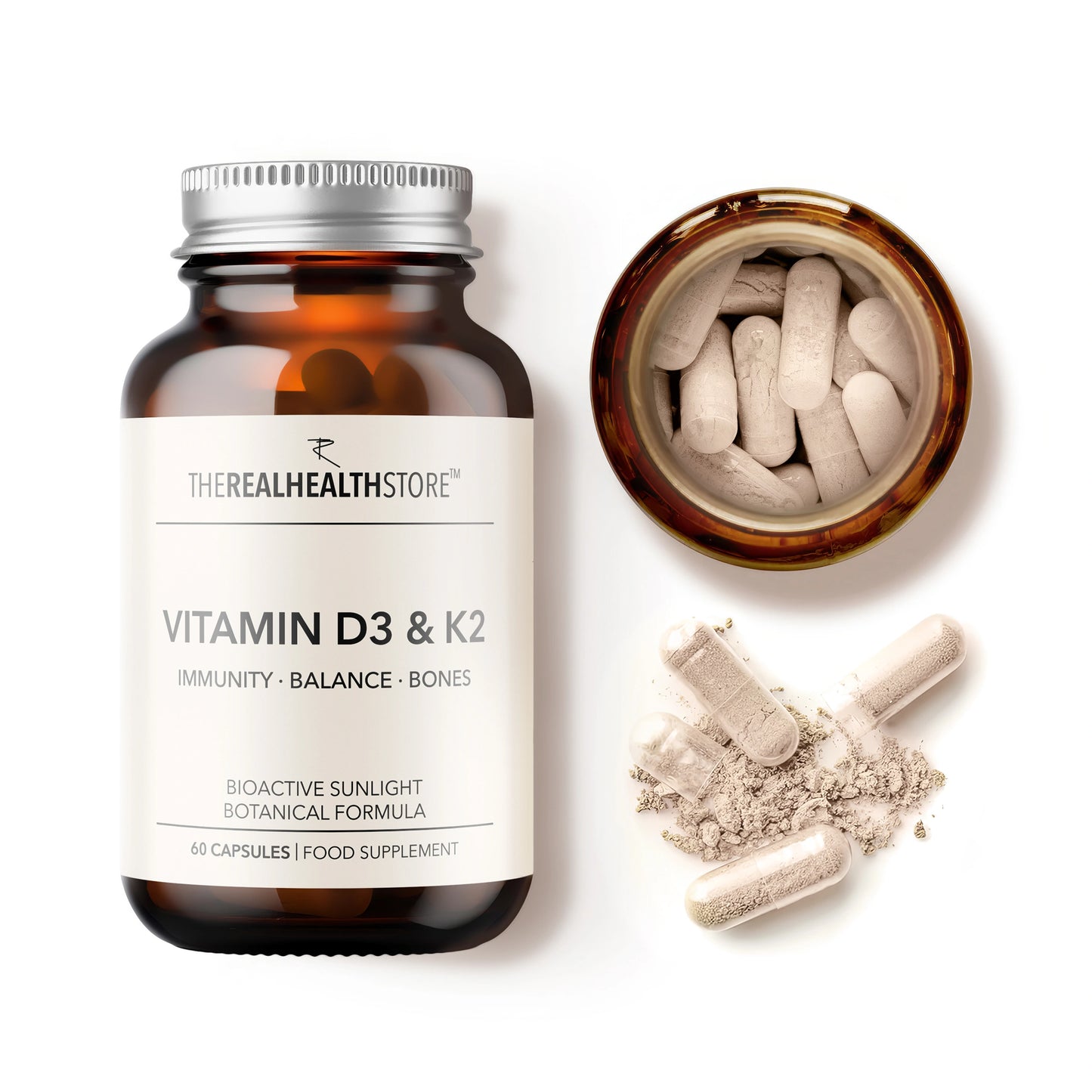 
                  
                    TRHS Vitamin D3 & K2 3000IU & 10000IU (Irish moss, pine tree D3, K2 MK-7, MCT powder) - 30, 60, 90 Capsules
                  
                