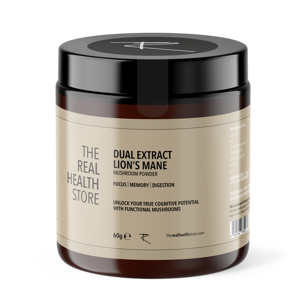 
                  
                    TRHS Dual Extract Lion's Mane Mushroom Powder - 60grams
                  
                
