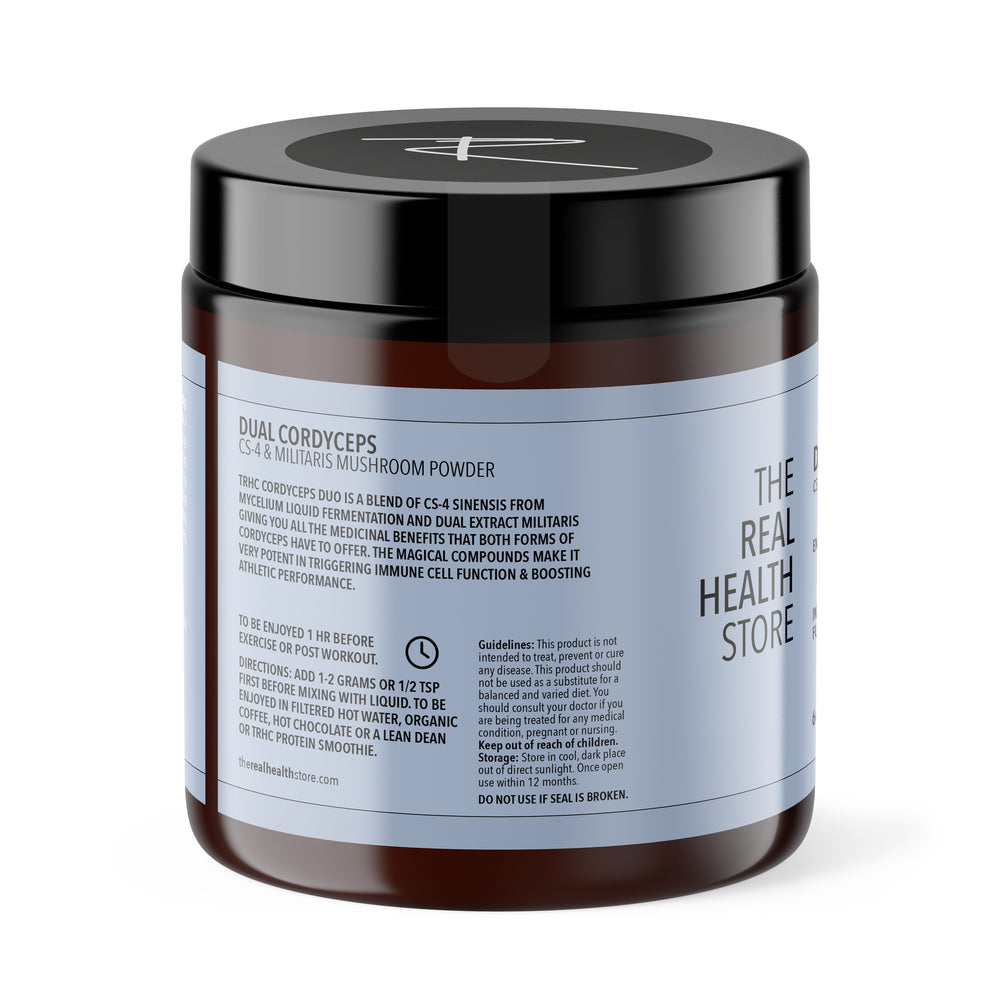 
                  
                    TRHS Dual Cordyceps Mushroom Powder (CS-4 & Militaris Mix) - 60grams
                  
                
