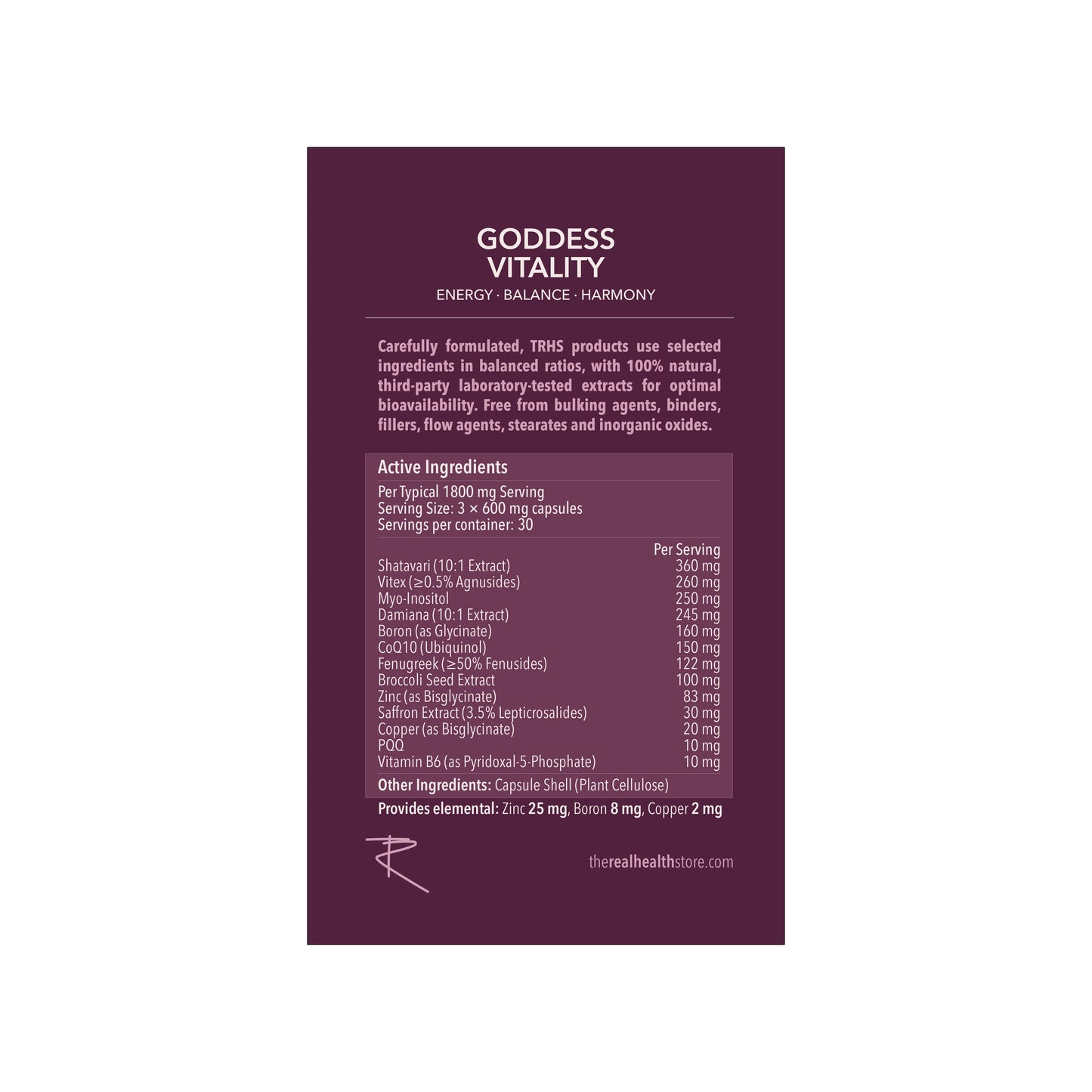 
                  
                    TRHS Goddess Vitality – (New) Advanced Female Vitality Complex Formula - 90 Capsules
                  
                