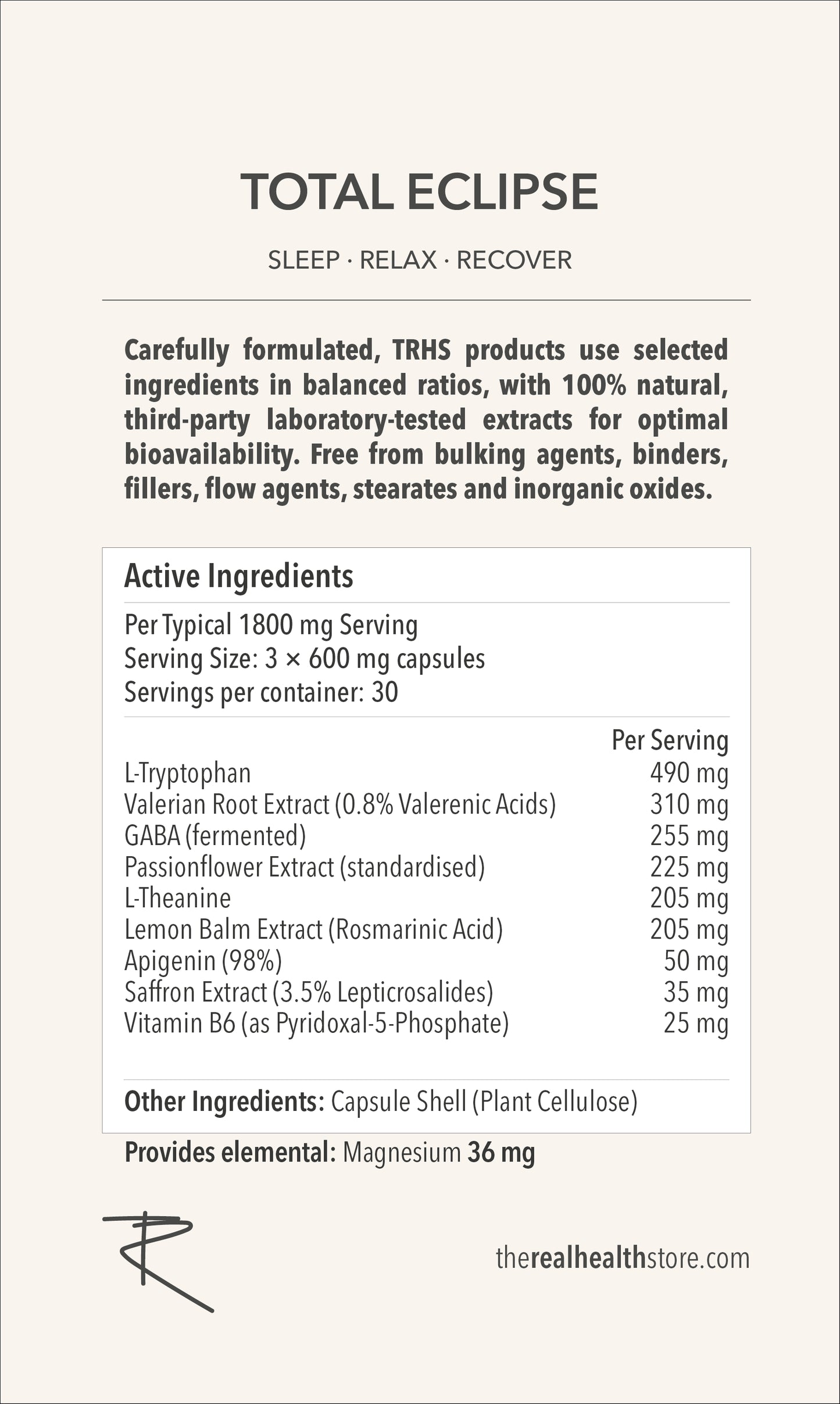 
                  
                    TRHS Total Eclipse Deep Sleep Formula (New) - 90 Capsules
                  
                