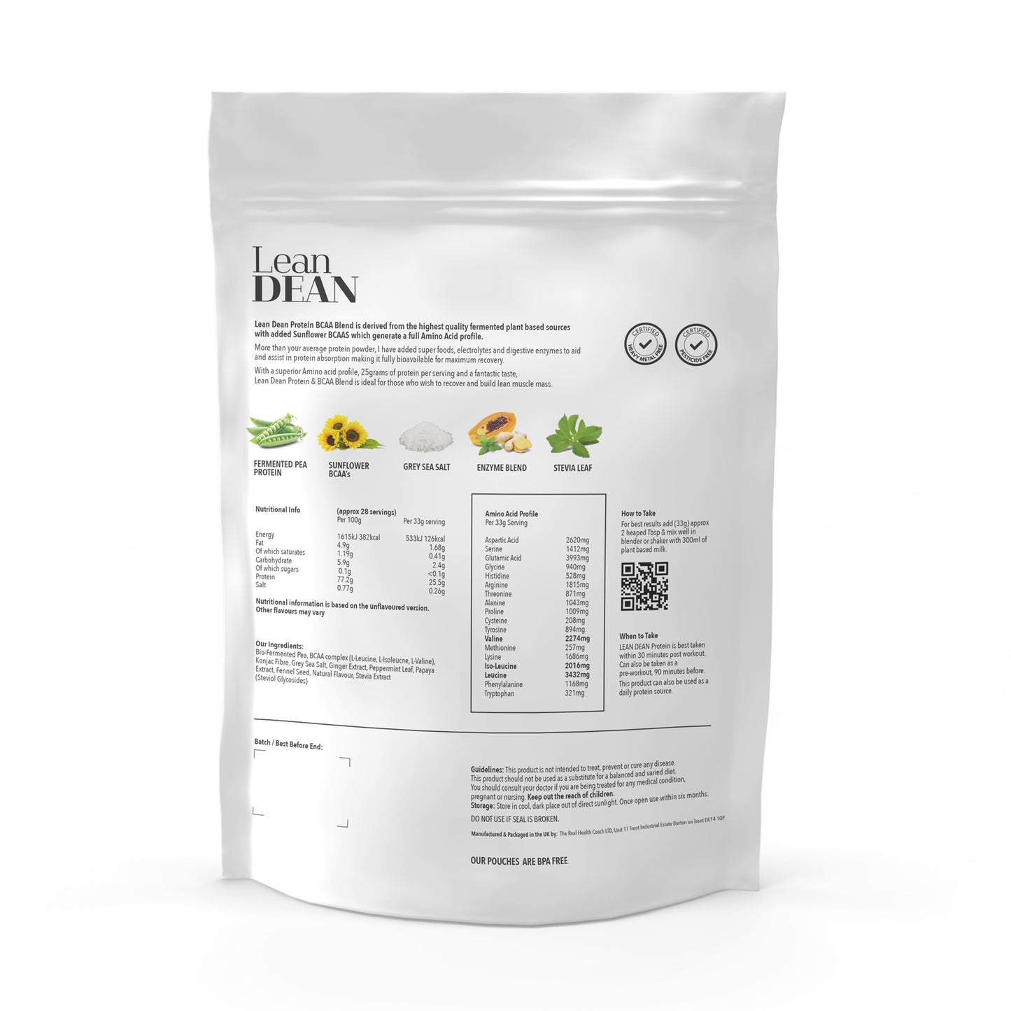 
                  
                    Lean Dean Performance Protein BCAA, 25 Grams Of Protein - 924g
                  
                