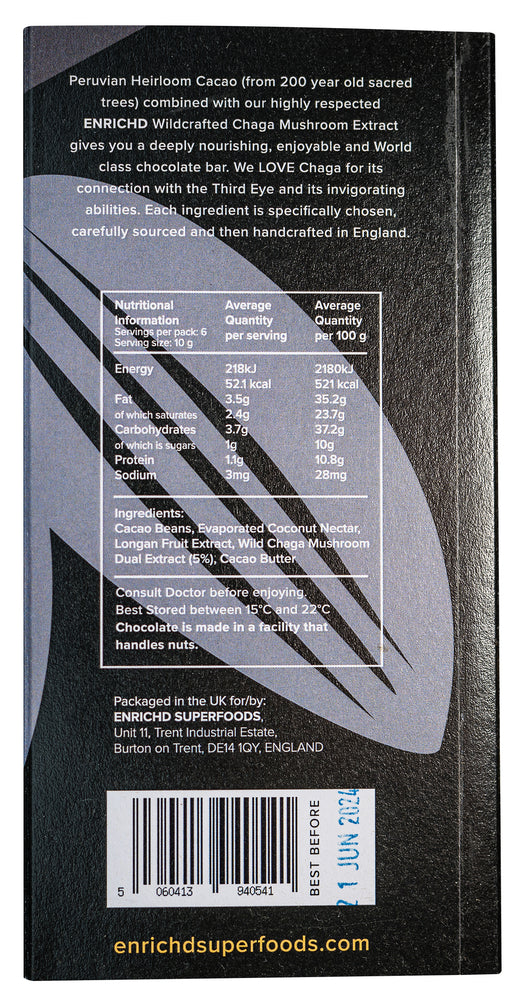 
                  
                    Heirloom Cacao & Mushroom Chocolate Bars 60 grams - By Enrichd
                  
                