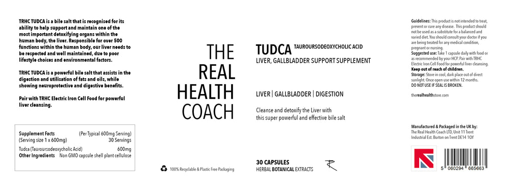 
                  
                    TRHS Tudca (Tauroursodeoxycholic Acid - Vegan Friendly) Liver, Gallbladder, Brain, Eye Support Supplement High Strength 600mg- 30 Capsules
                  
                