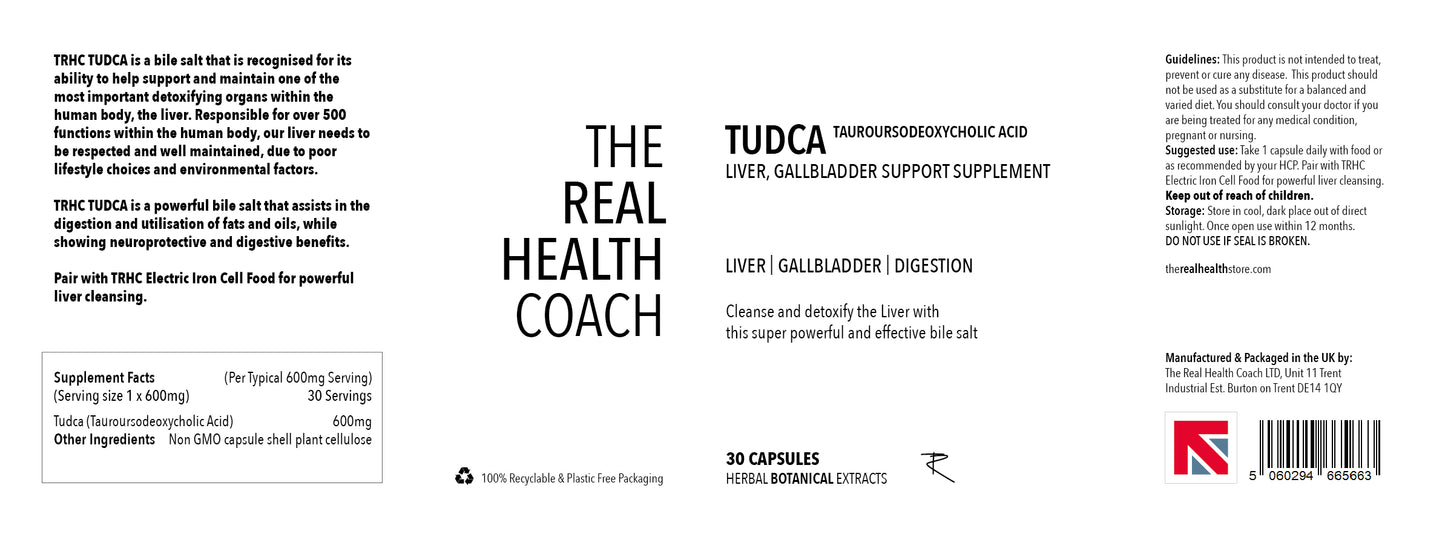 
                  
                    TRHS Tudca (Tauroursodeoxycholic Acid - Vegan Friendly) Liver, Gallbladder, Brain, Eye Support Supplement High Strength 600mg- 30 Capsules
                  
                