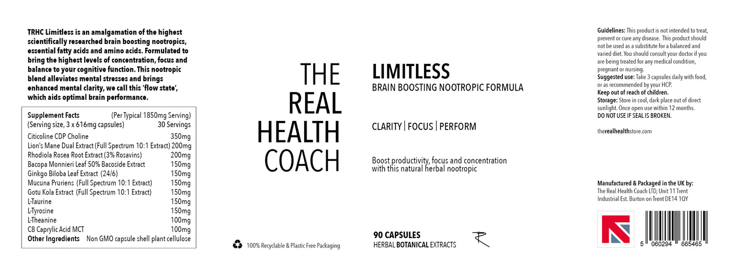 
                  
                    TRHS Limitless - Brain Boosting Nootropic Formula - 90 Capsules
                  
                