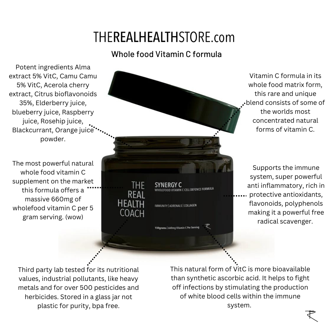 
                  
                    TRHS Synergy-C Whole Food Vitamin C Blend, High Strength 660mg -150grams
                  
                