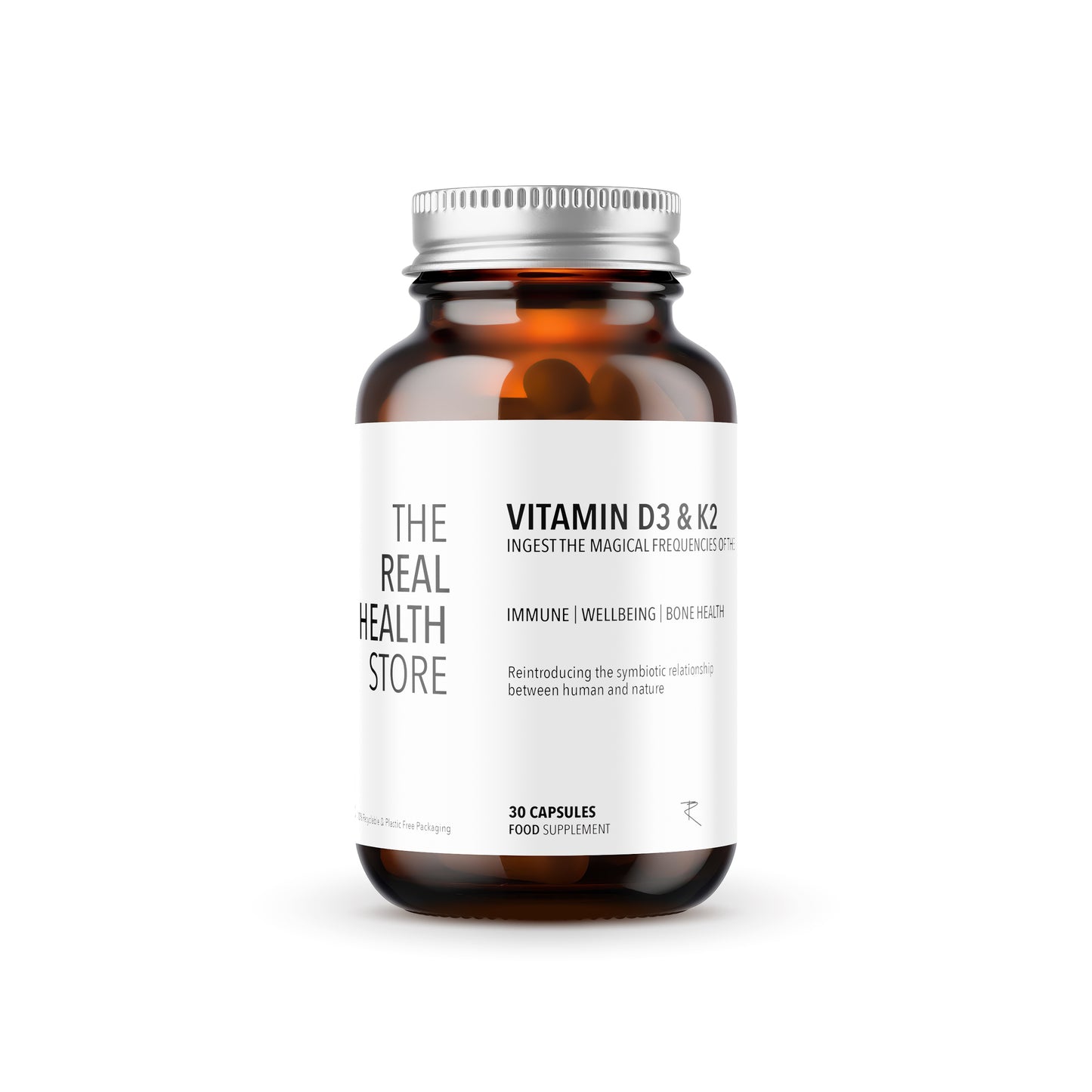TRHS Vitamin D3 & K2 3000IU (Irish moss, pine tree D3, K2 MK-7, MCT powder) - 30 or 60 Capsules