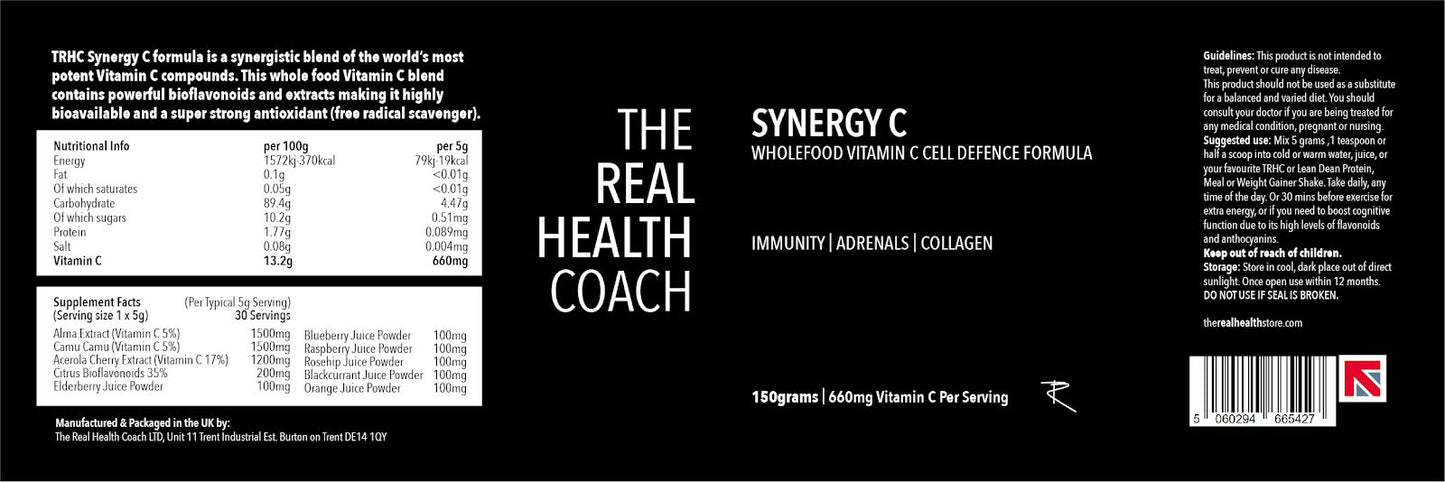 
                  
                    TRHC Synergy-C Whole Food Vitamin C Blend, High Strength 660mg -150grams
                  
                