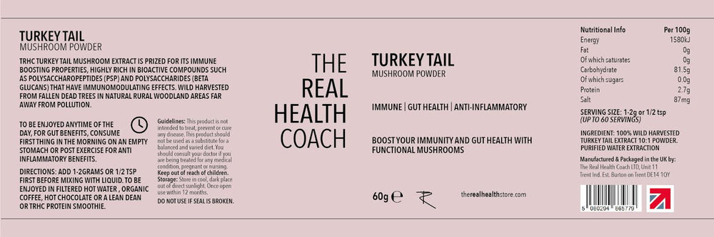 
                  
                    TRHS Turkey Tail Mushroom Wild Harvested Powder - 60grams
                  
                