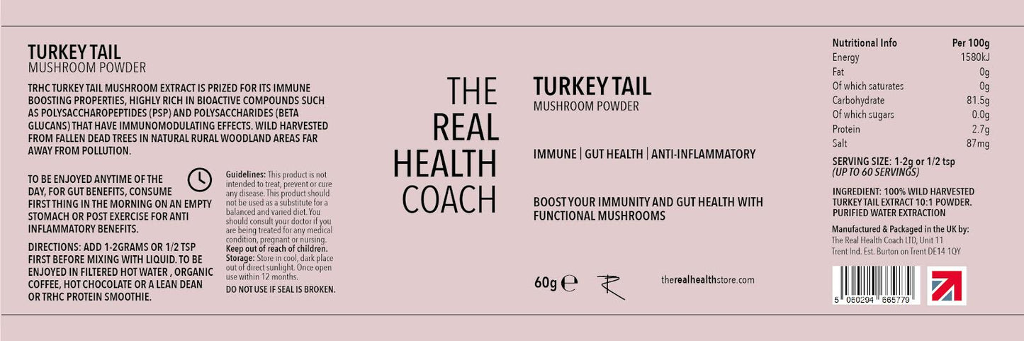 
                  
                    TRHS Turkey Tail Mushroom Wild Harvested Powder - 60grams
                  
                