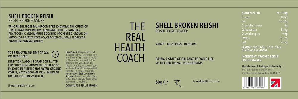 
                  
                    TRHS Shell Broken Reishi Spore Mushroom Powder - 60grams
                  
                